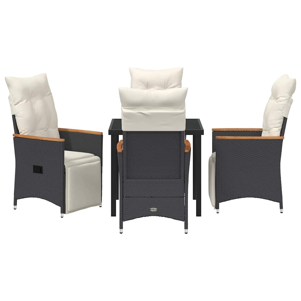 Ensemble de salle à manger pour jardin 5 pcs Noir polyrotin - XIOS