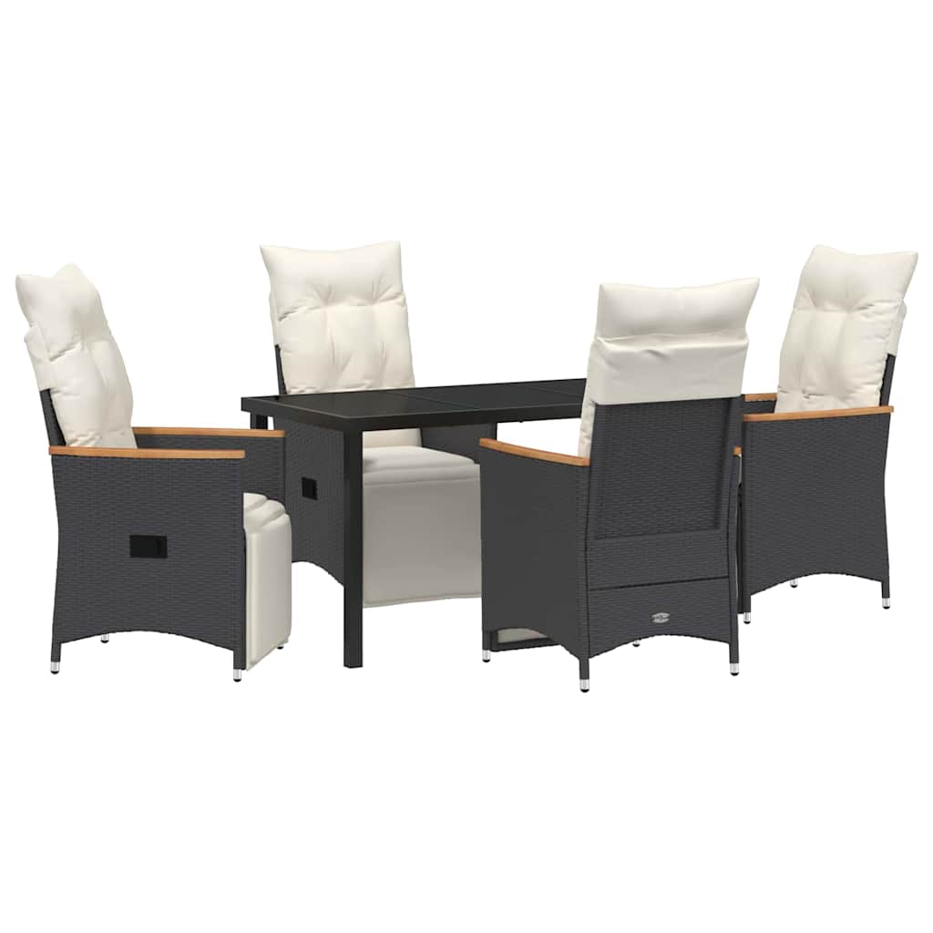 Ensemble de salle à manger pour jardin 5 pcs Noir polyrotin - XIOS