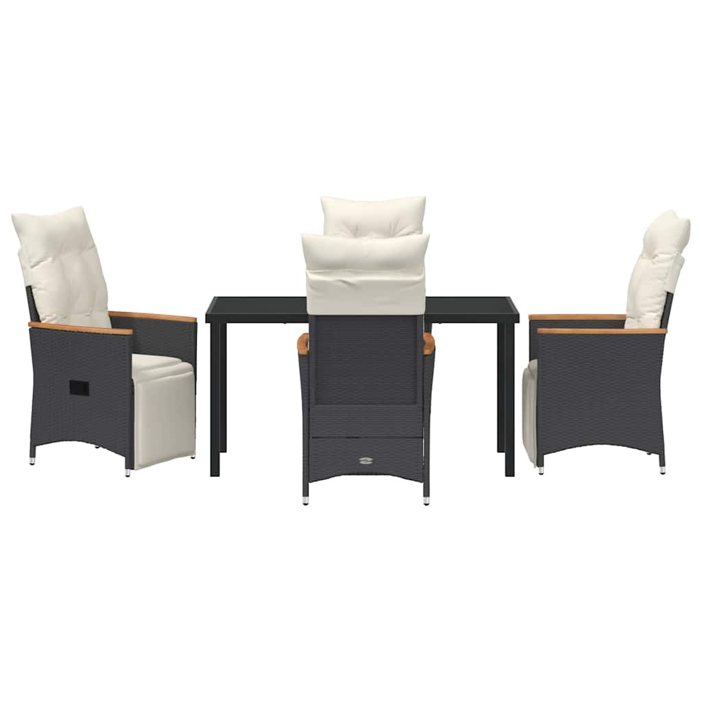 Ensemble de salle à manger pour jardin 5 pcs Noir polyrotin - XIOS