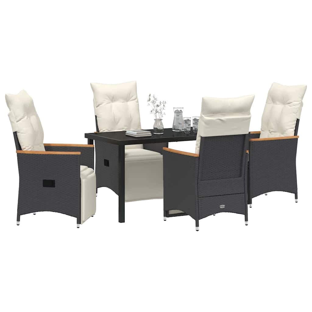 Ensemble de salle à manger pour jardin 5 pcs Noir polyrotin - XIOS