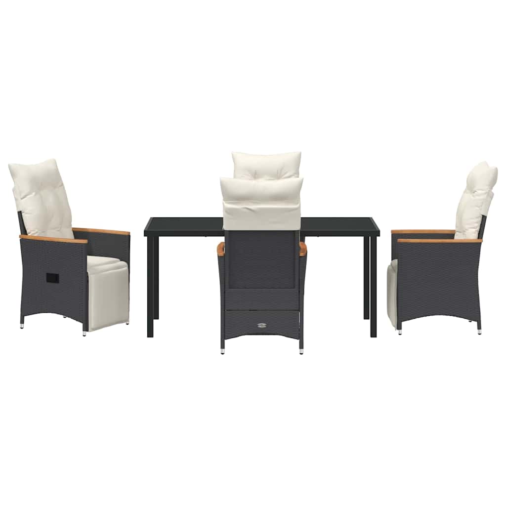 Ensemble de salle à manger pour jardin 5 pcs Noir polyrotin - XIOS