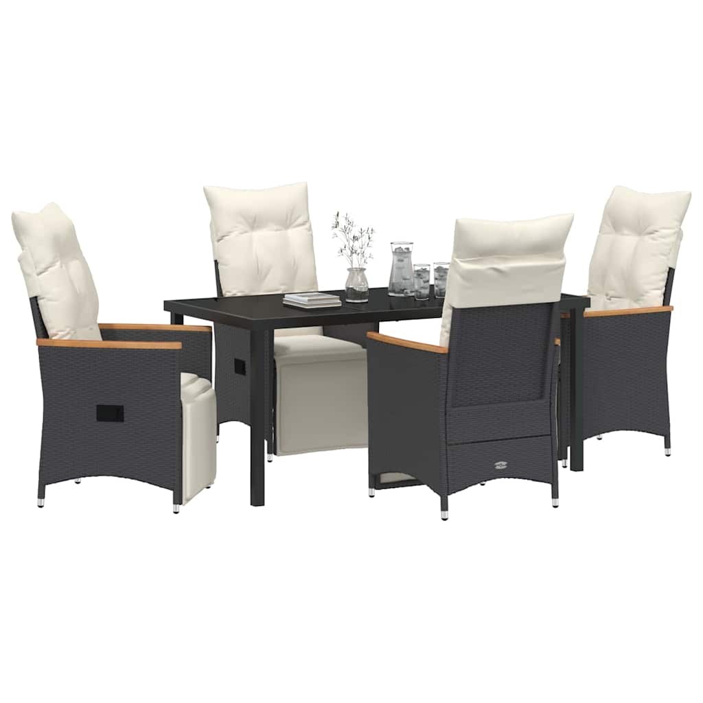 Ensemble de salle à manger pour jardin 5 pcs Noir polyrotin - XIOS