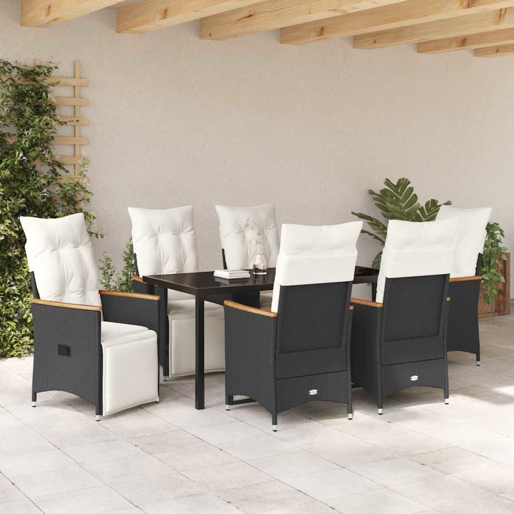 Ensemble de salle à manger pour jardin 7 pcs Noir polyrotin - XIOS