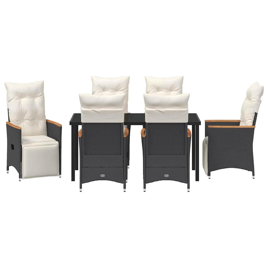 Ensemble de salle à manger pour jardin 7 pcs Noir polyrotin - XIOS