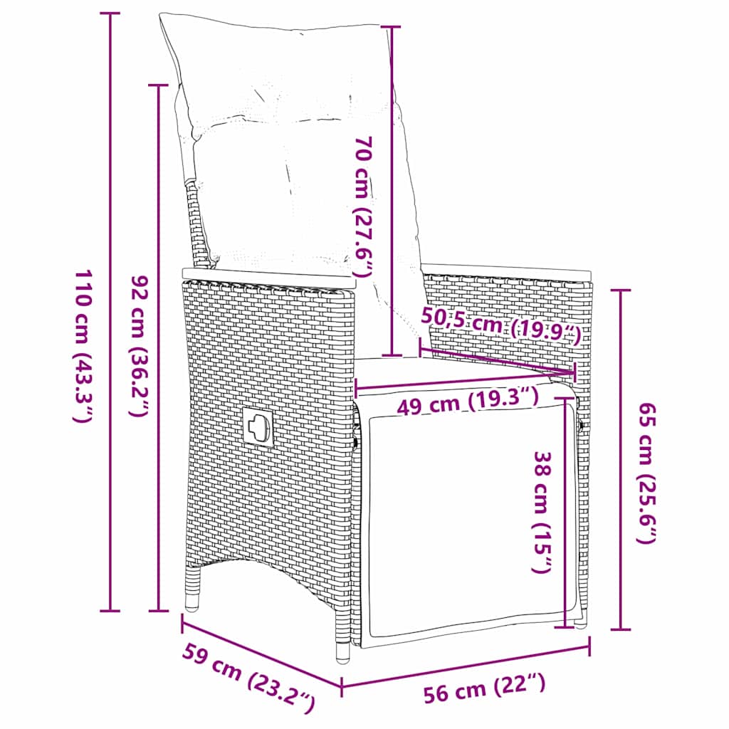 Ensemble de salle à manger pour jardin 7 pcs Noir polyrotin - XIOS
