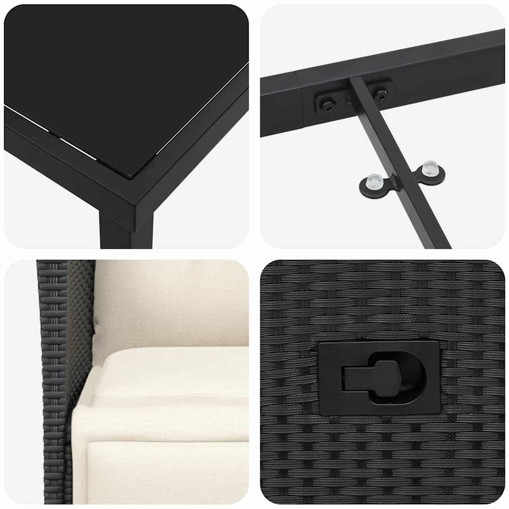 Ensemble de salle à manger pour jardin 7 pcs Noir polyrotin - XIOS