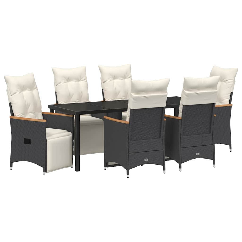 Ensemble de salle à manger pour jardin 7 pcs Noir polyrotin - XIOS