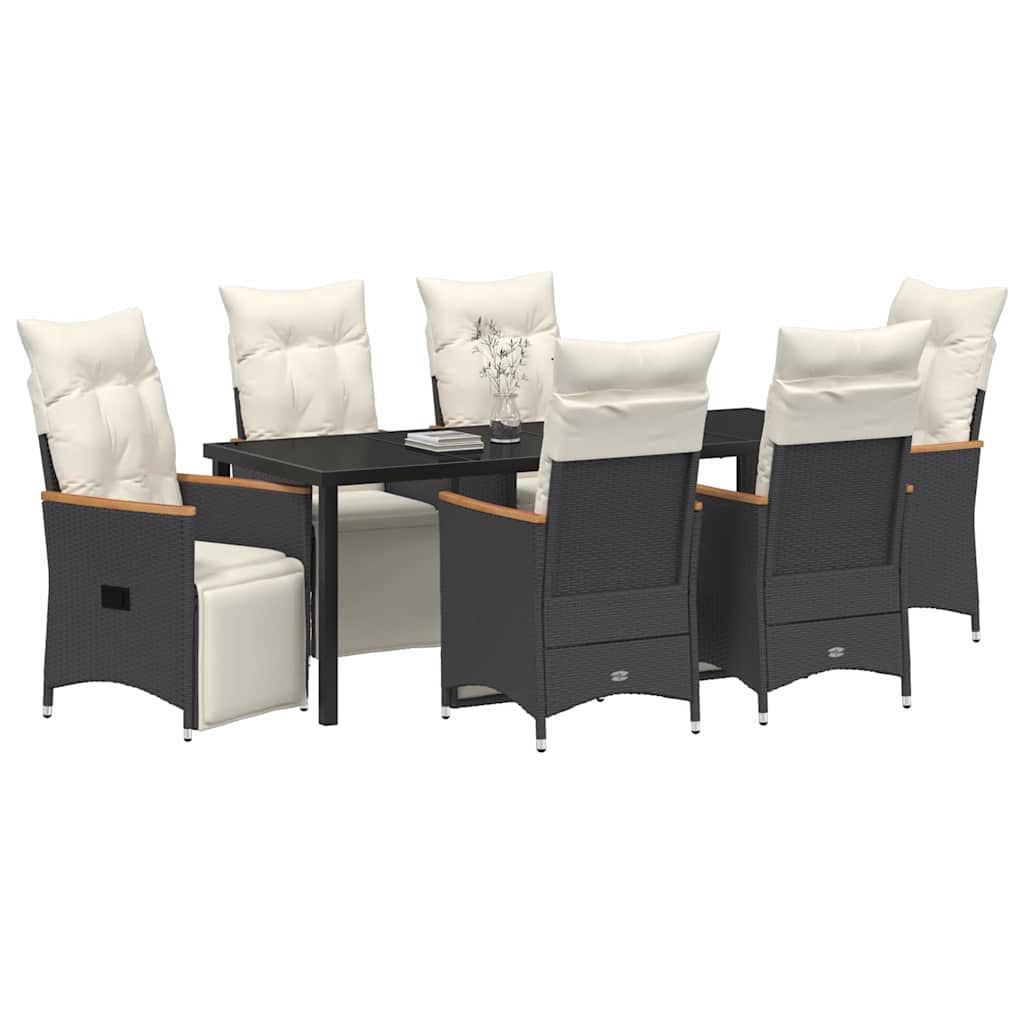 Ensemble de salle à manger pour jardin 7 pcs Noir polyrotin - XIOS