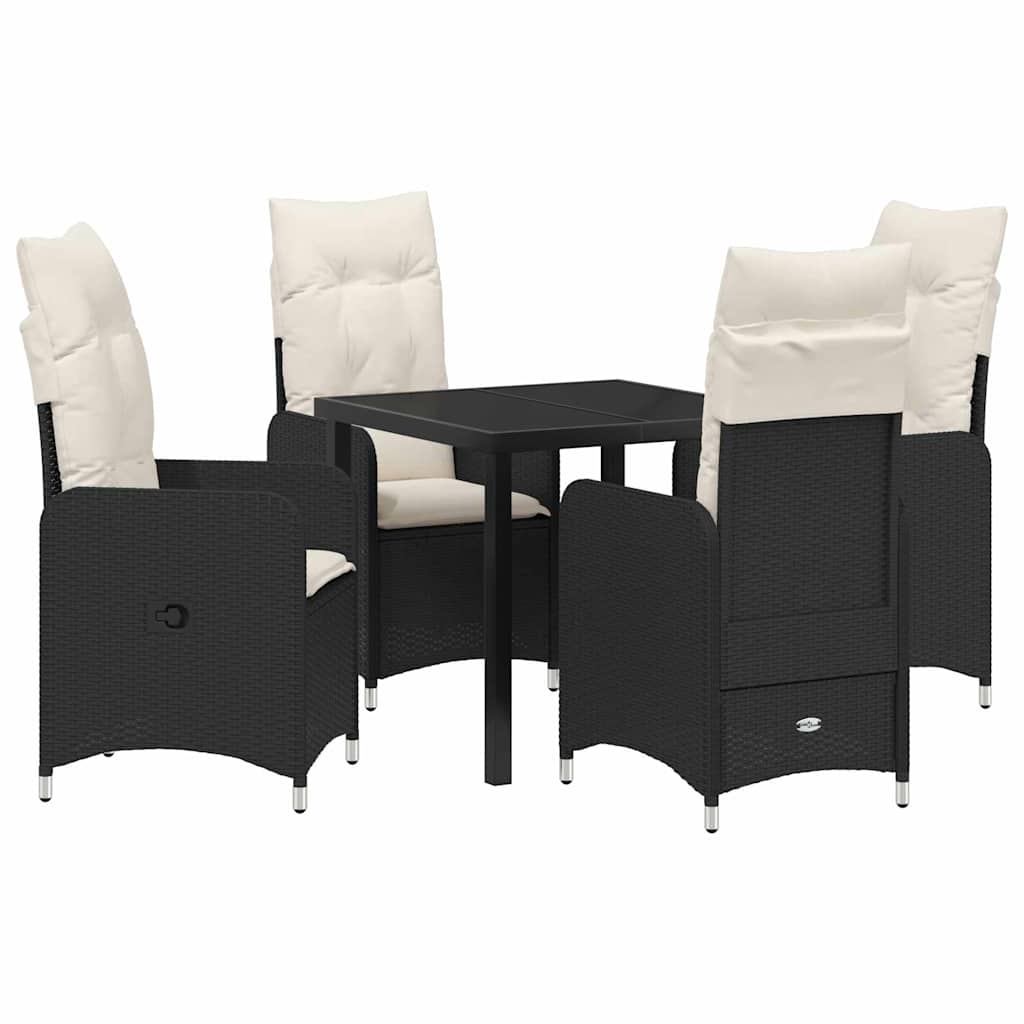 Ensemble de salle à manger pour jardin 5 pcs Noir polyrotin - XIOS
