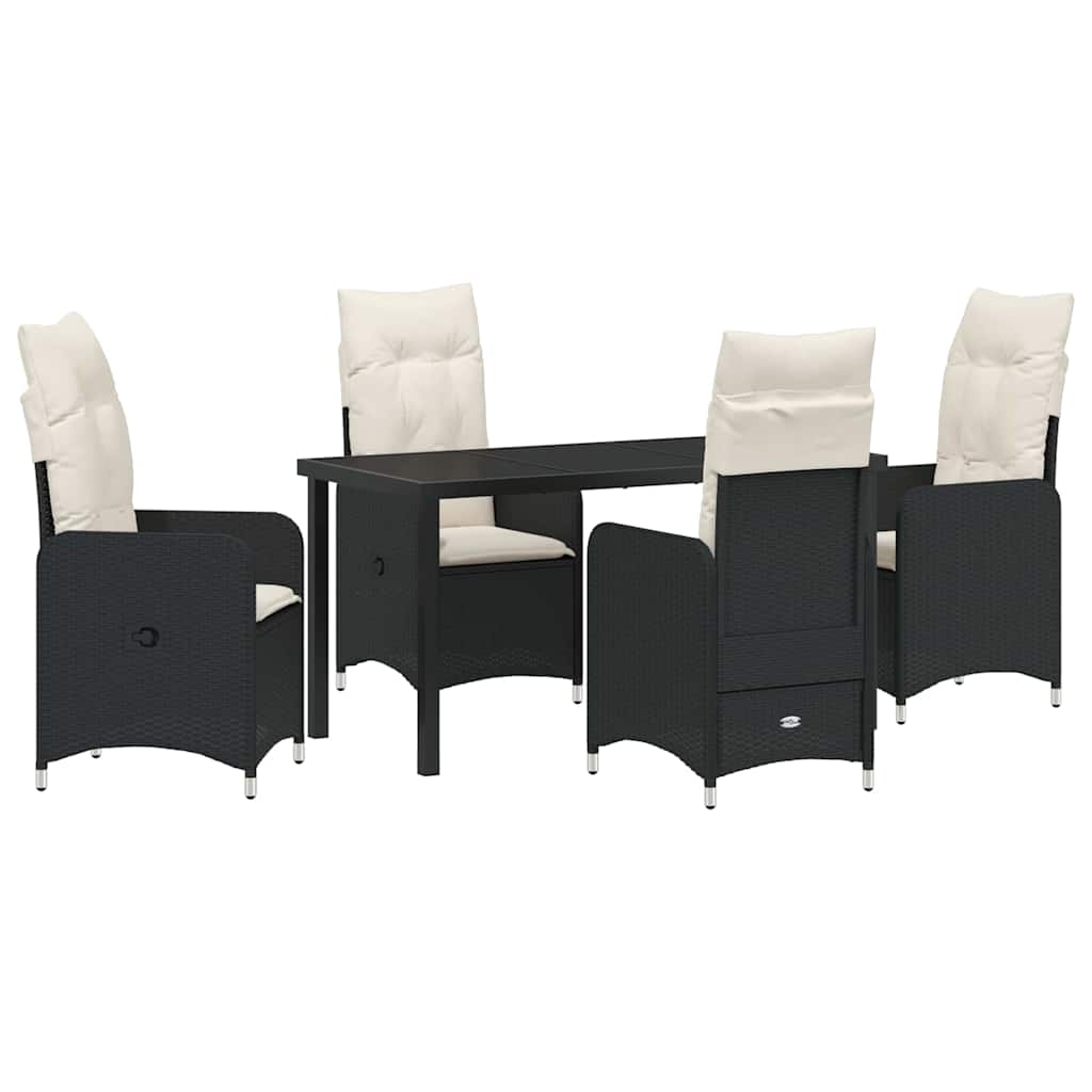 Ensemble de salle à manger pour jardin 5 pcs Noir polyrotin - XIOS