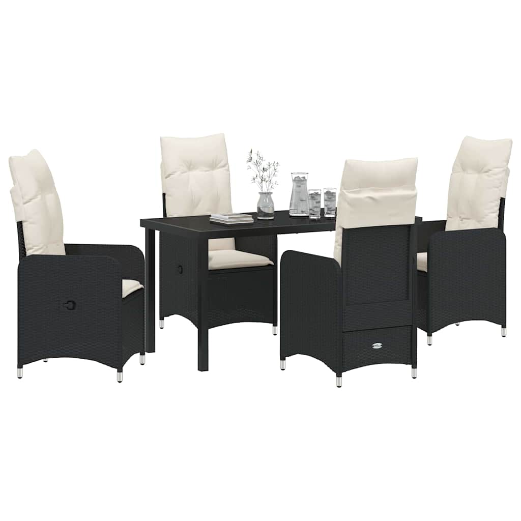Ensemble de salle à manger pour jardin 5 pcs Noir polyrotin - XIOS