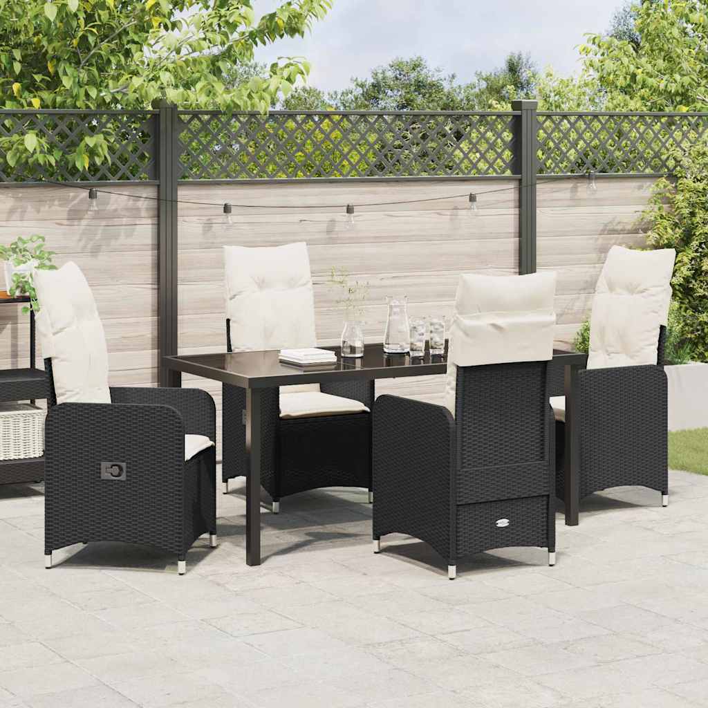 Ensemble de salle à manger pour jardin 5 pcs Noir polyrotin - XIOS