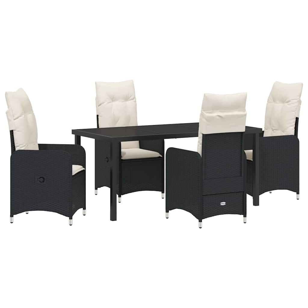 Ensemble de salle à manger pour jardin 5 pcs Noir polyrotin - XIOS