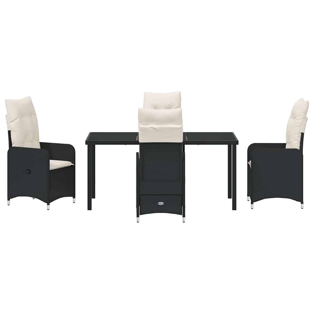 Ensemble de salle à manger pour jardin 5 pcs Noir polyrotin - XIOS