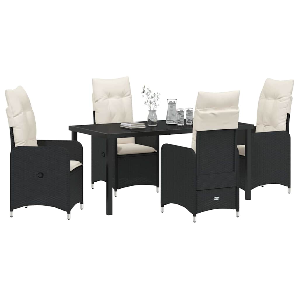 Ensemble de salle à manger pour jardin 5 pcs Noir polyrotin - XIOS