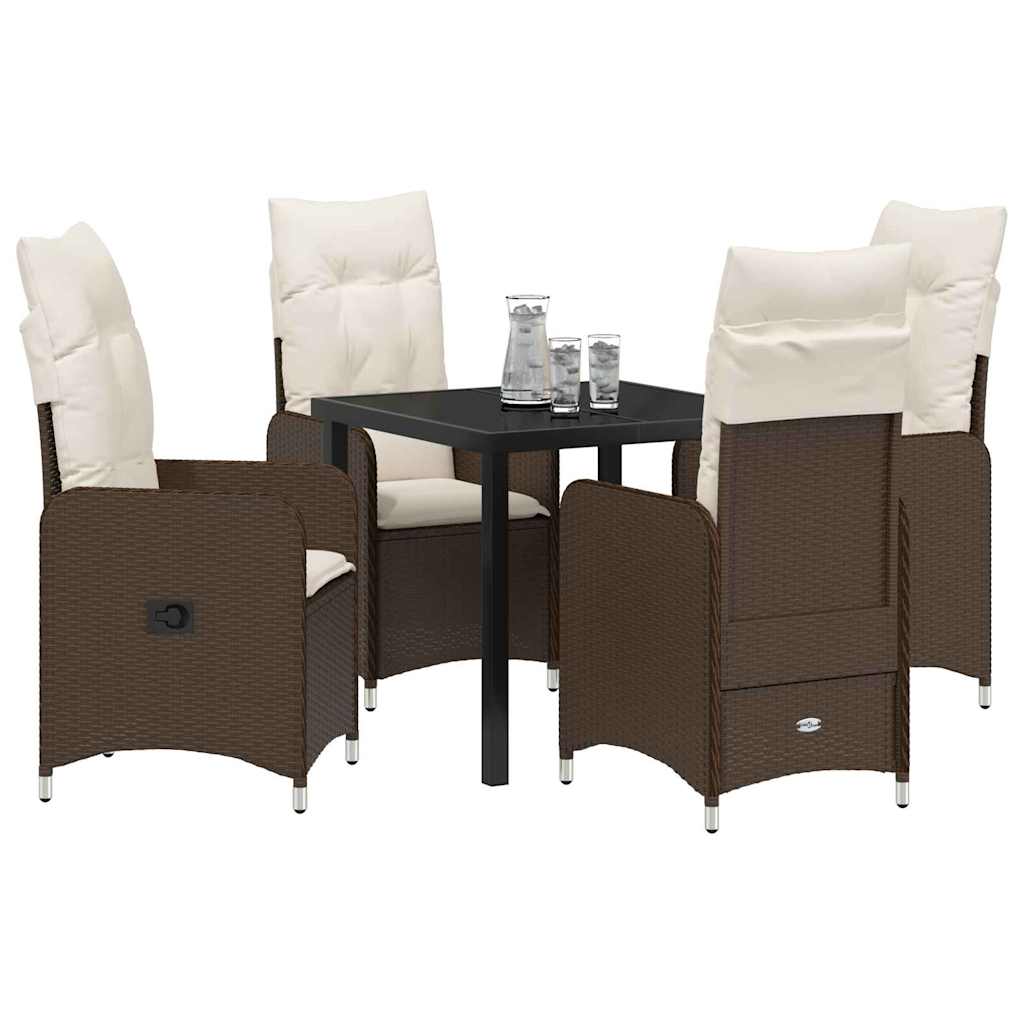 Ensemble de salle à manger pour jardin 5 pcs Marron polyrotin - XIOS