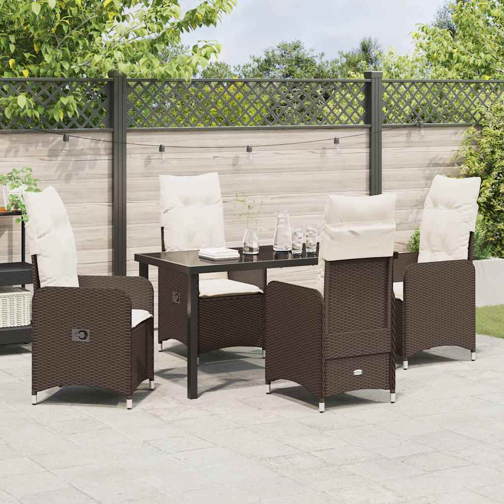 Ensemble de salle à manger pour jardin 5 pcs Marron polyrotin - XIOS