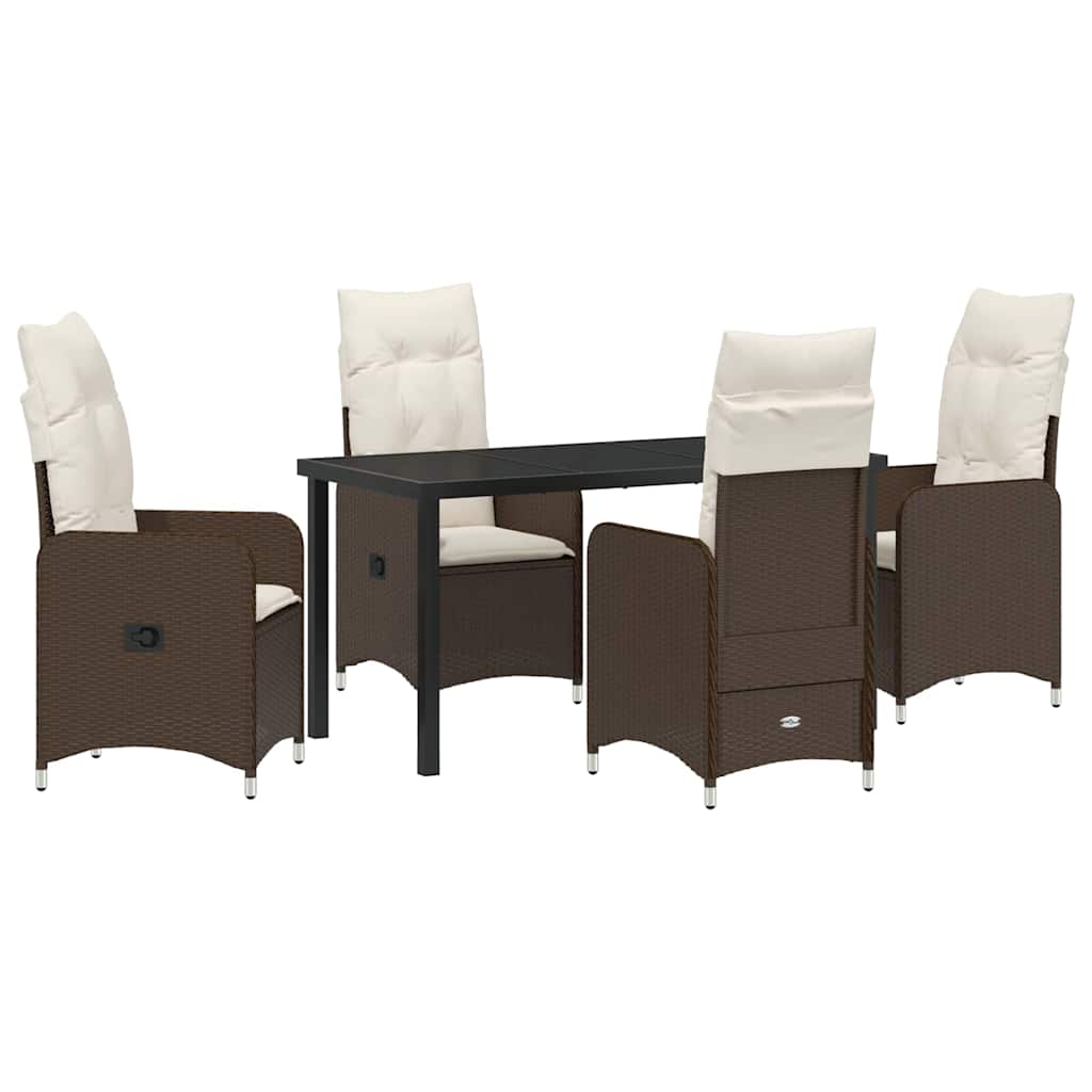 Ensemble de salle à manger pour jardin 5 pcs Marron polyrotin - XIOS