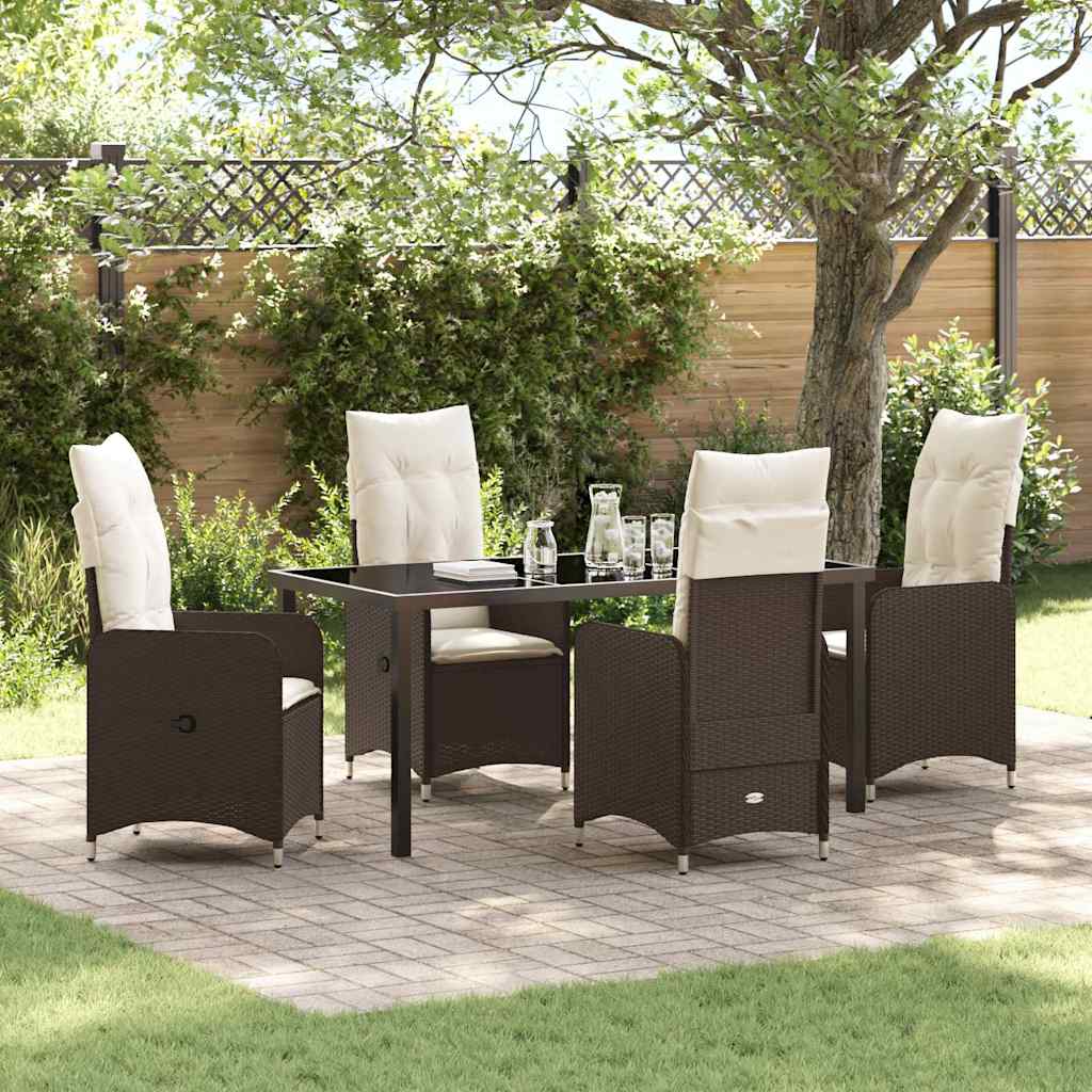 Ensemble de salle à manger pour jardin 5 pcs Marron polyrotin - XIOS