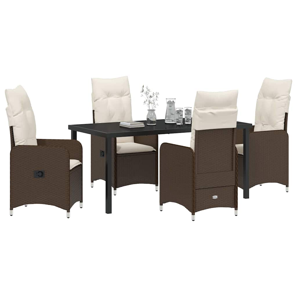 Ensemble de salle à manger pour jardin 5 pcs Marron polyrotin - XIOS