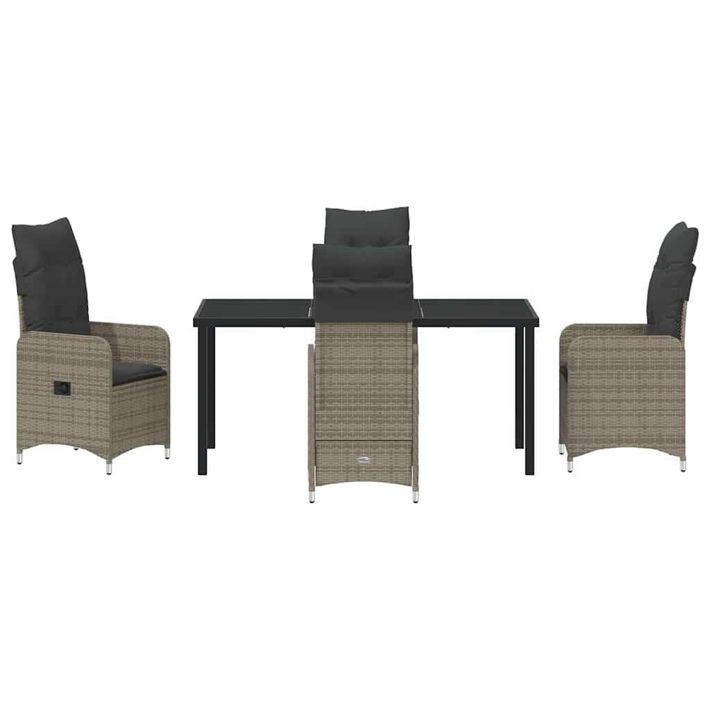Ensemble de salle à manger pour jardin 5 pcs Gris polyrotin - XIOS