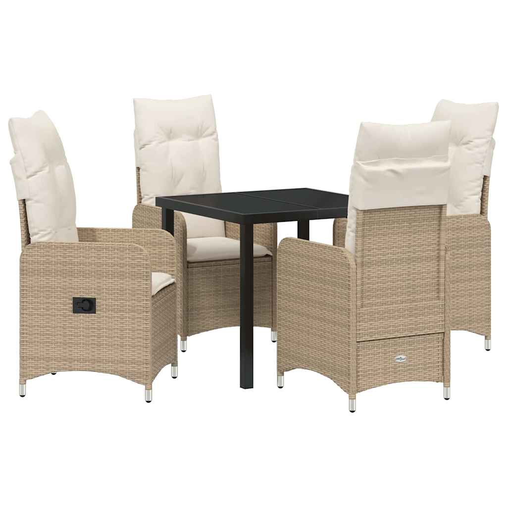 Ensemble de salle à manger pour jardin 5 pcs Beige polyrotin - XIOS