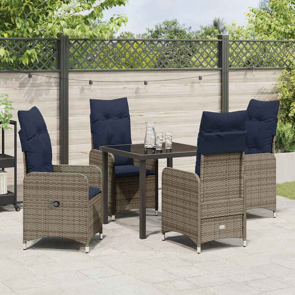 Ensemble de salle à manger pour jardin 5 pcs Noir polyrotin - XIOS