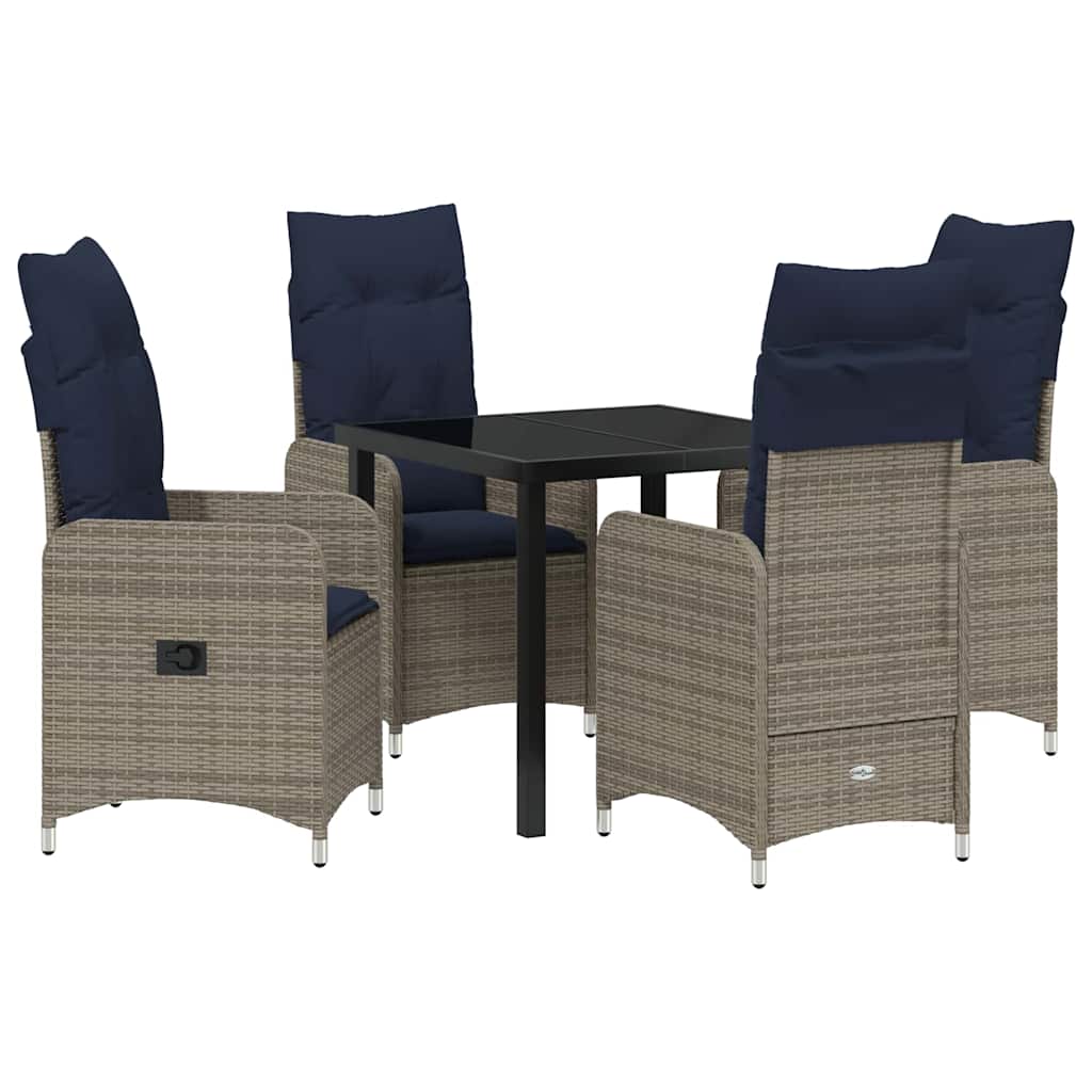 Ensemble de salle à manger pour jardin 5 pcs Noir polyrotin - XIOS