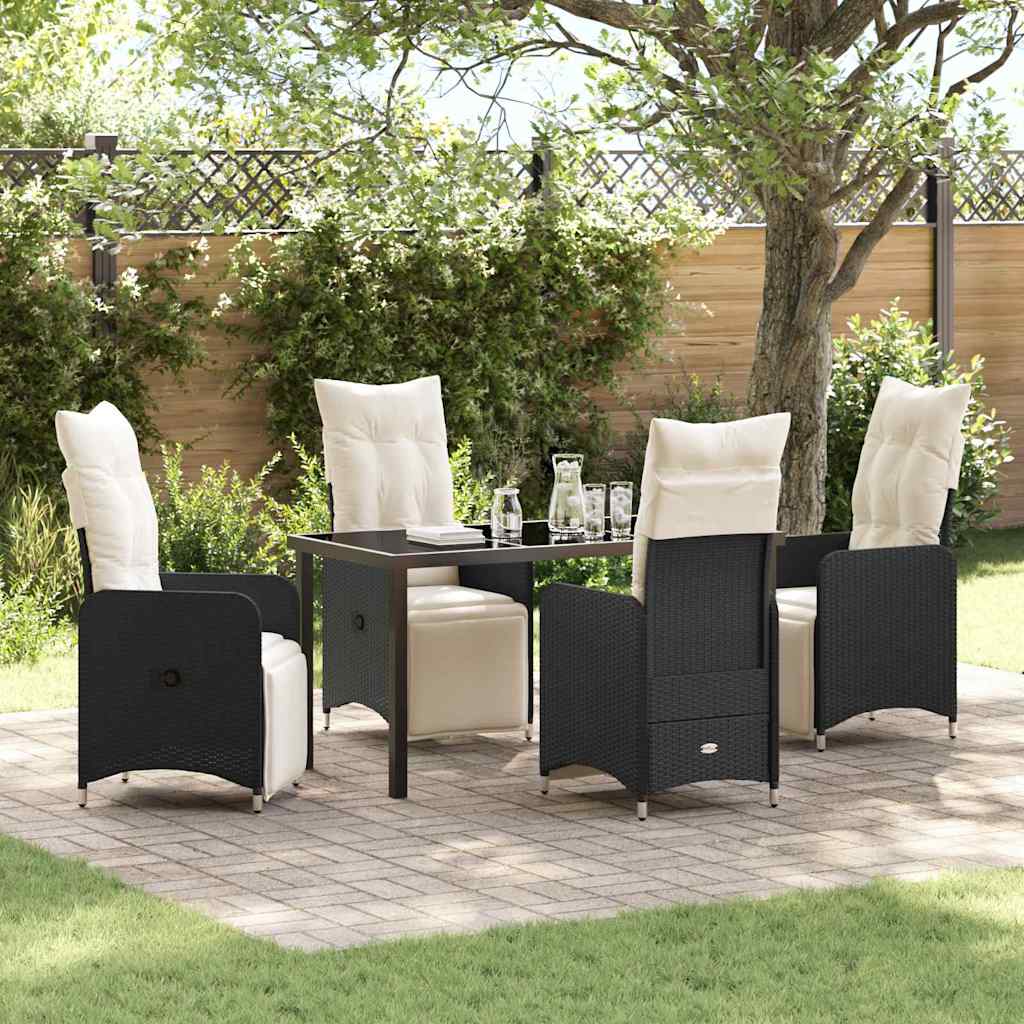 Ensemble de salle à manger pour jardin 5 pcs Noir polyrotin - XIOS