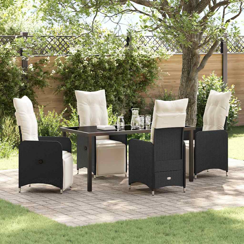 Ensemble de salle à manger pour jardin 5 pcs Noir polyrotin - XIOS