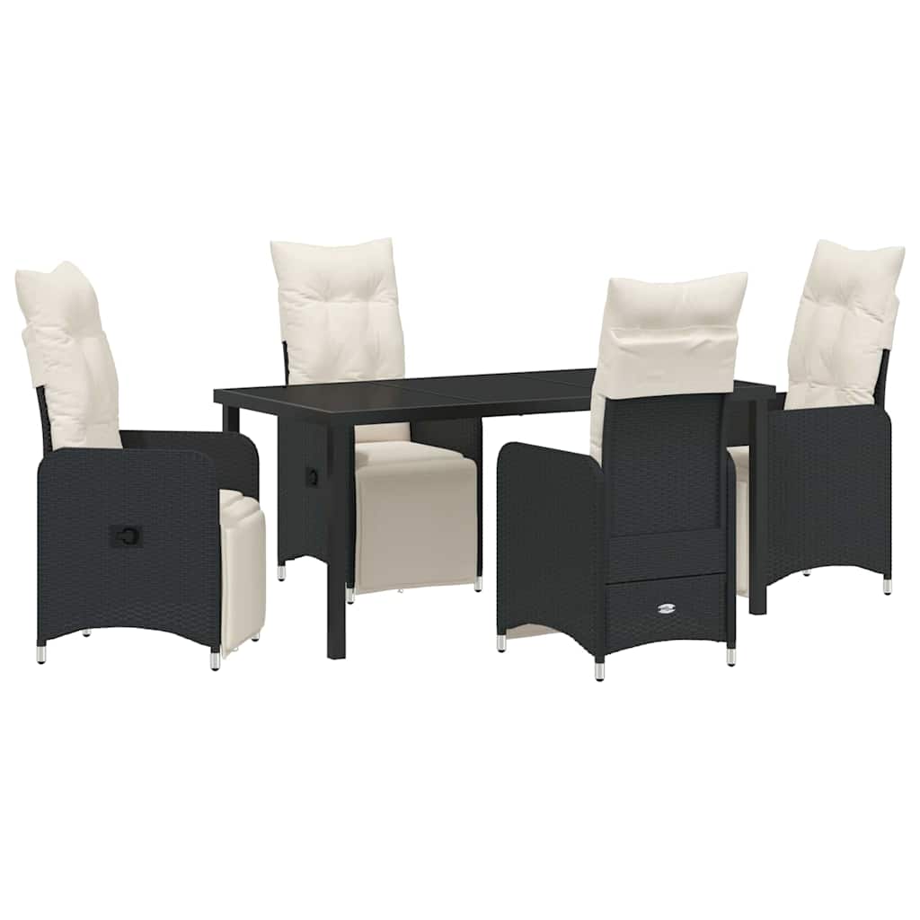 Ensemble de salle à manger pour jardin 5 pcs Noir polyrotin - XIOS