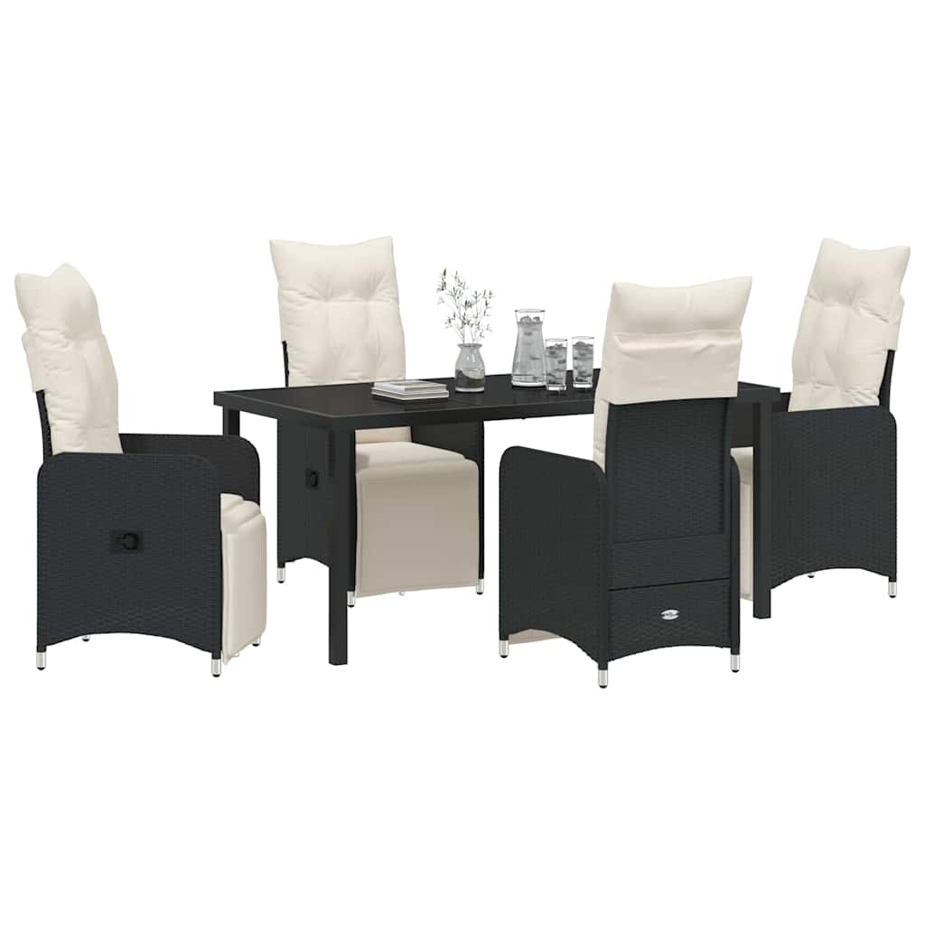 Ensemble de salle à manger pour jardin 5 pcs Noir polyrotin - XIOS