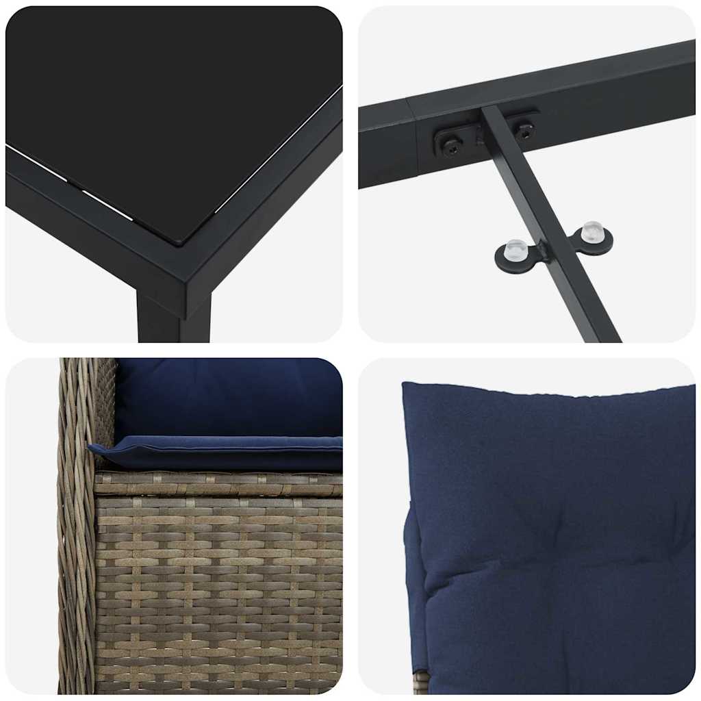 Ensemble de salle à manger pour jardin 7 pcs Noir polyrotin - XIOS