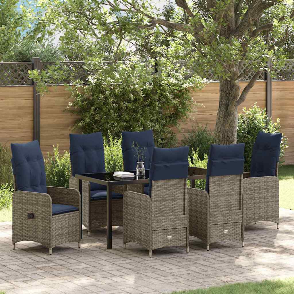 Ensemble de salle à manger pour jardin 7 pcs Noir polyrotin - XIOS