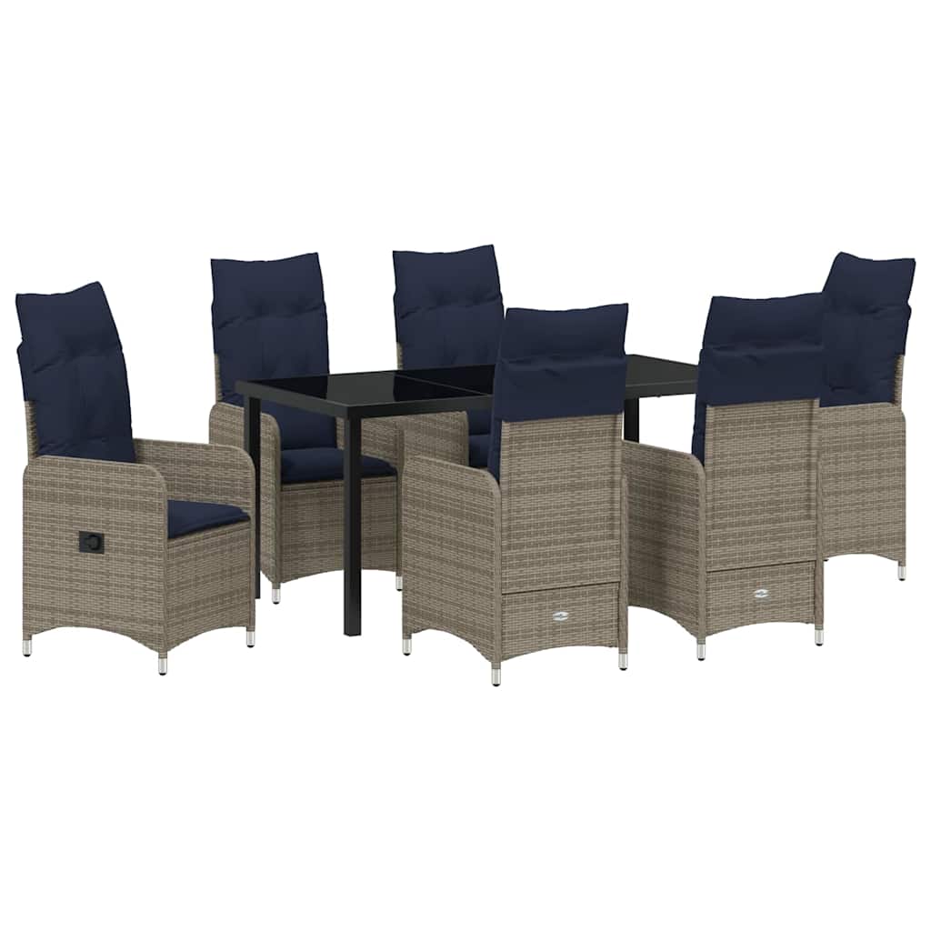 Ensemble de salle à manger pour jardin 7 pcs Noir polyrotin - XIOS