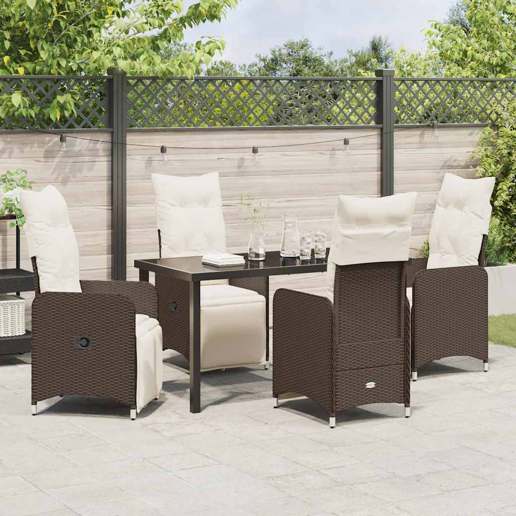 Ensemble de salle à manger pour jardin 5 pcs Marron polyrotin - XIOS