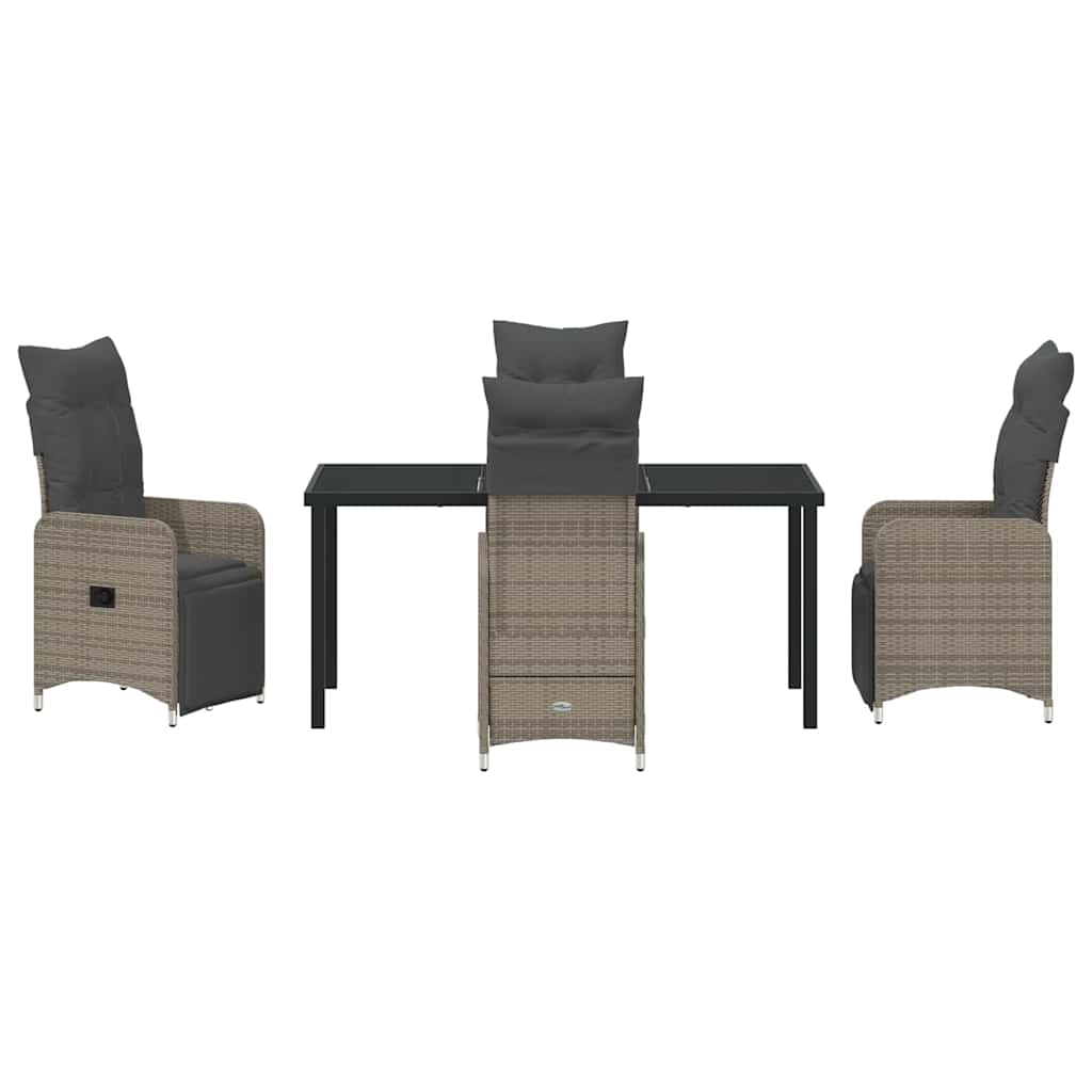 Ensemble de salle à manger pour jardin 5 pcs Gris polyrotin - XIOS