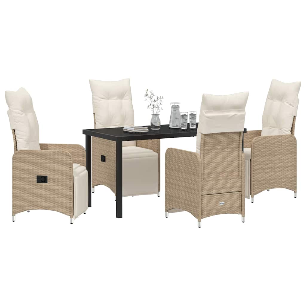 Ensemble de salle à manger pour jardin 5 pcs Beige polyrotin - XIOS