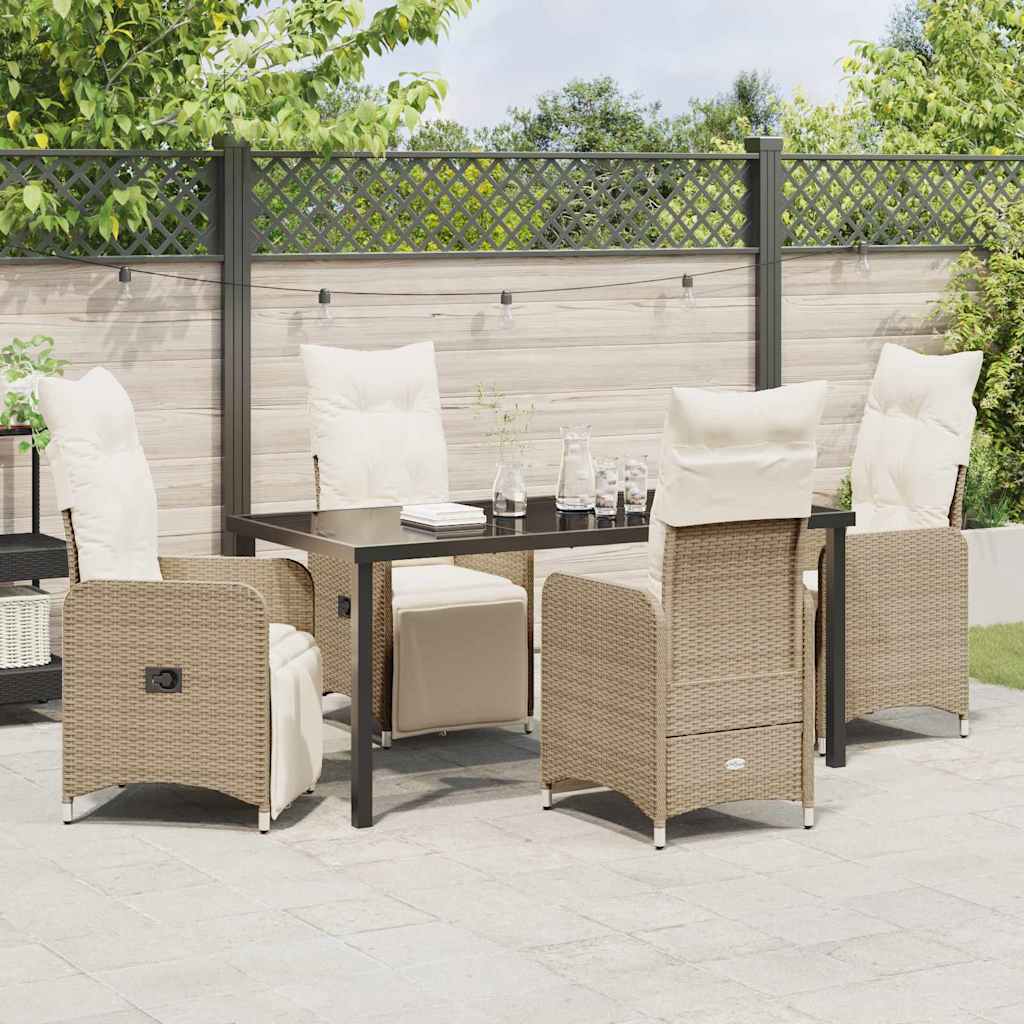 Ensemble de salle à manger pour jardin 5 pcs Beige polyrotin - XIOS