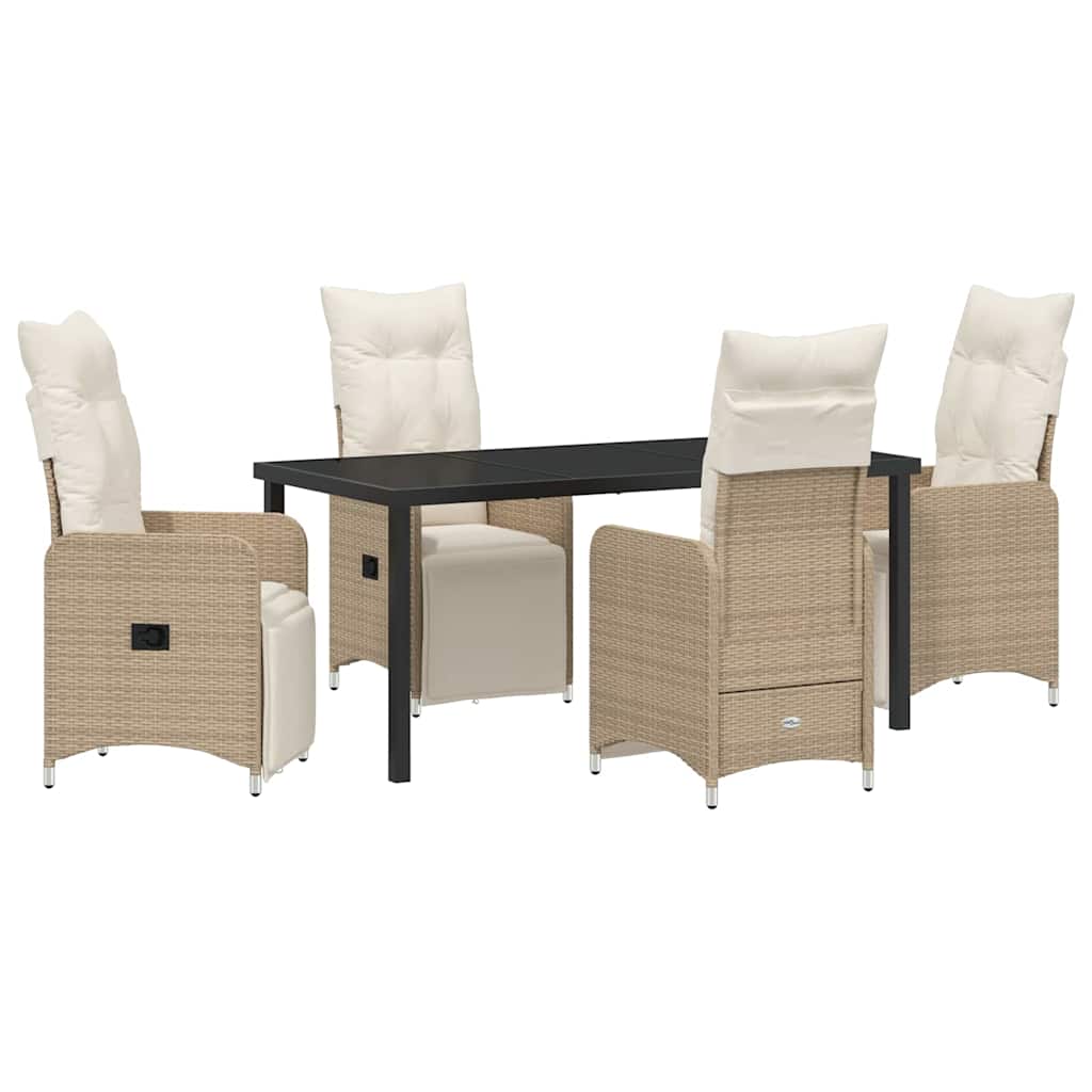 Ensemble de salle à manger pour jardin 5 pcs Beige polyrotin - XIOS