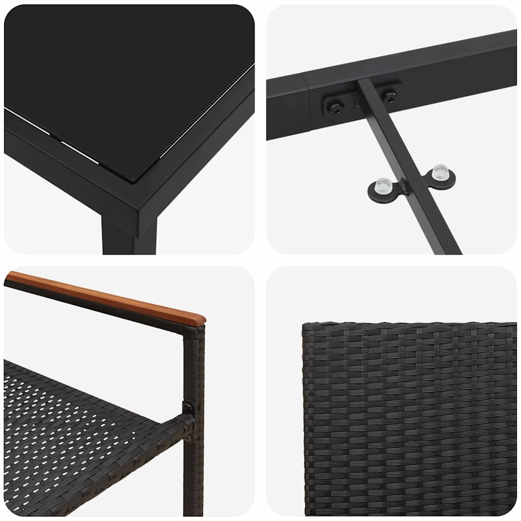 Ensemble de salle à manger pour jardin 5 pcs Noir polyrotin - XIOS
