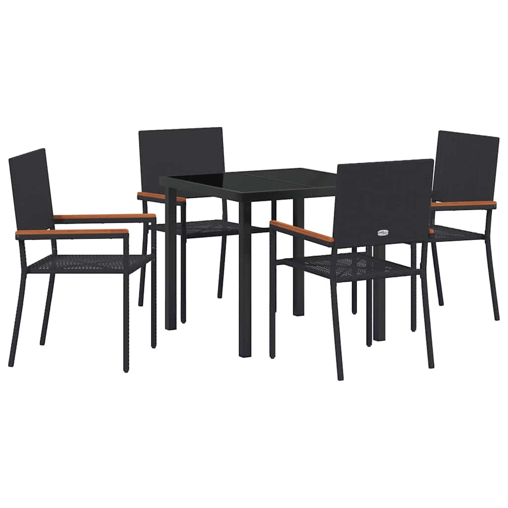 Ensemble de salle à manger pour jardin 5 pcs Noir polyrotin - XIOS