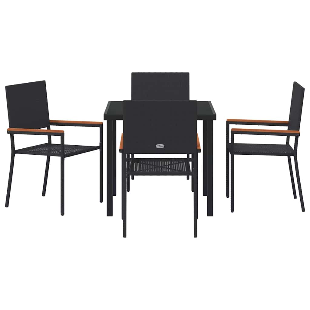 Ensemble de salle à manger pour jardin 5 pcs Noir polyrotin - XIOS