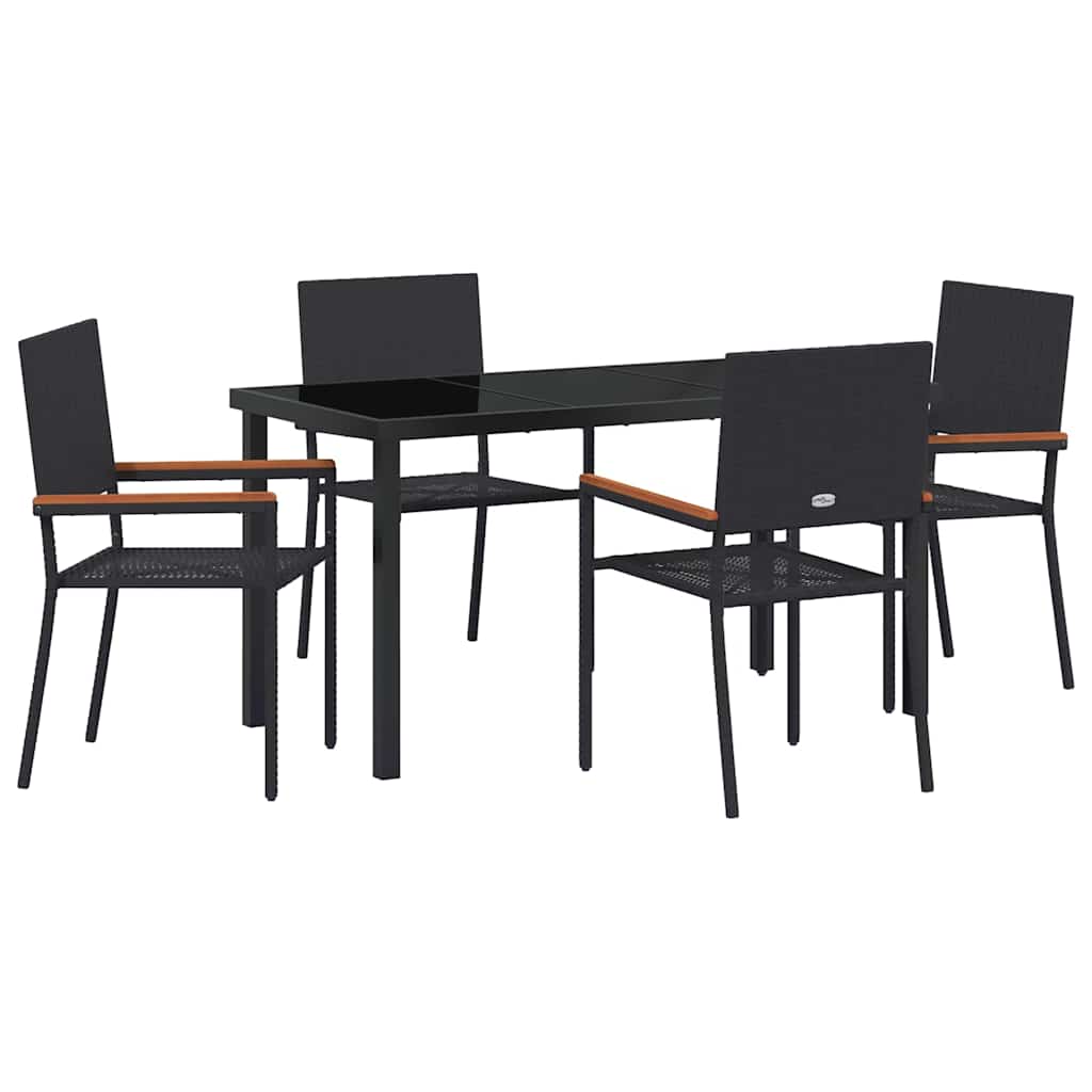 Ensemble de salle à manger pour jardin 5 pcs Noir polyrotin - XIOS