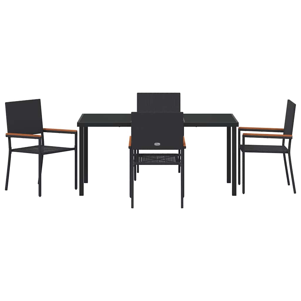 Ensemble de salle à manger pour jardin 5 pcs Noir polyrotin - XIOS