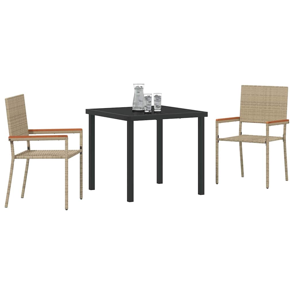 Ensemble de salle à manger pour jardin 3 pcs Beige polyrotin - XIOS