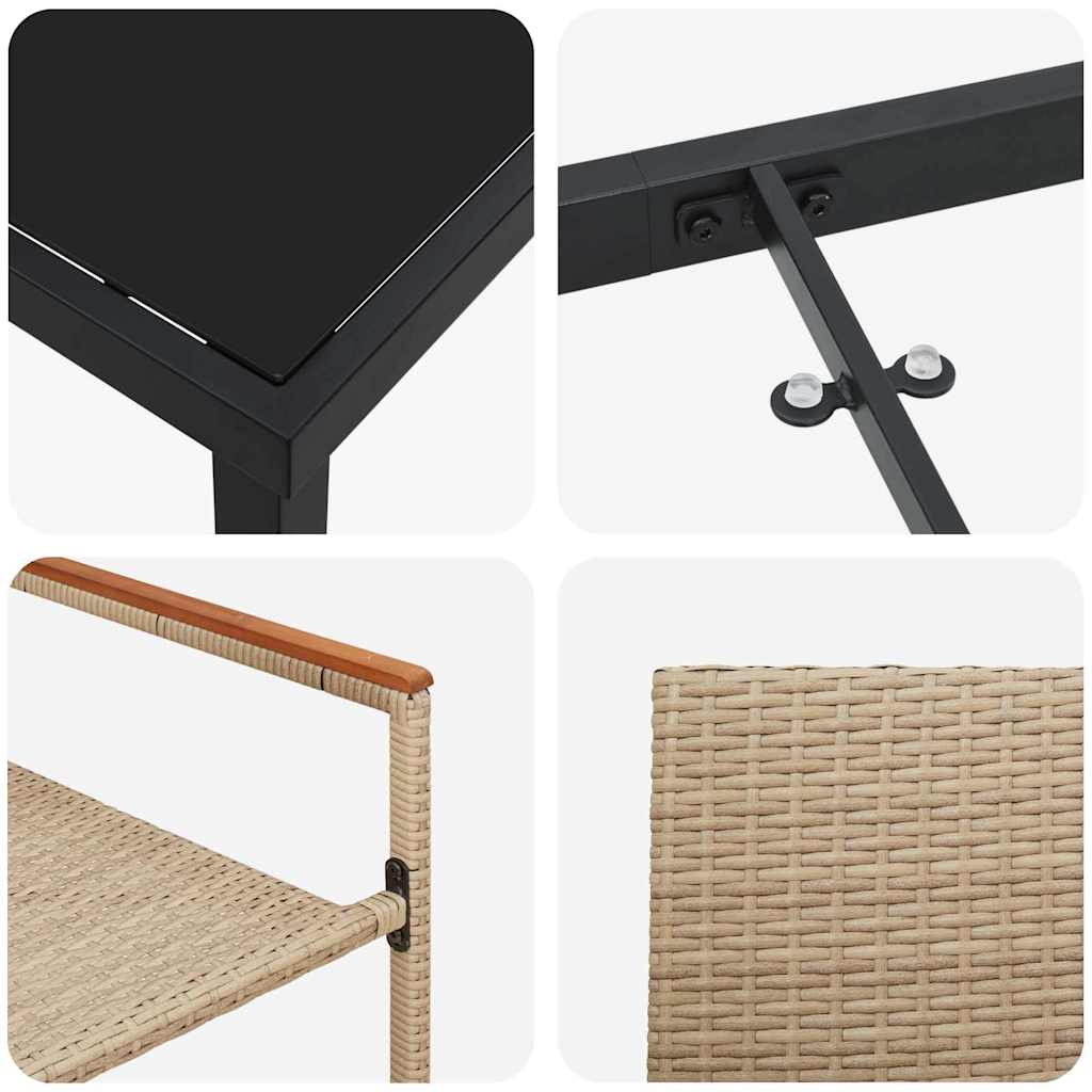 Ensemble de salle à manger pour jardin 5 pcs Beige polyrotin - XIOS