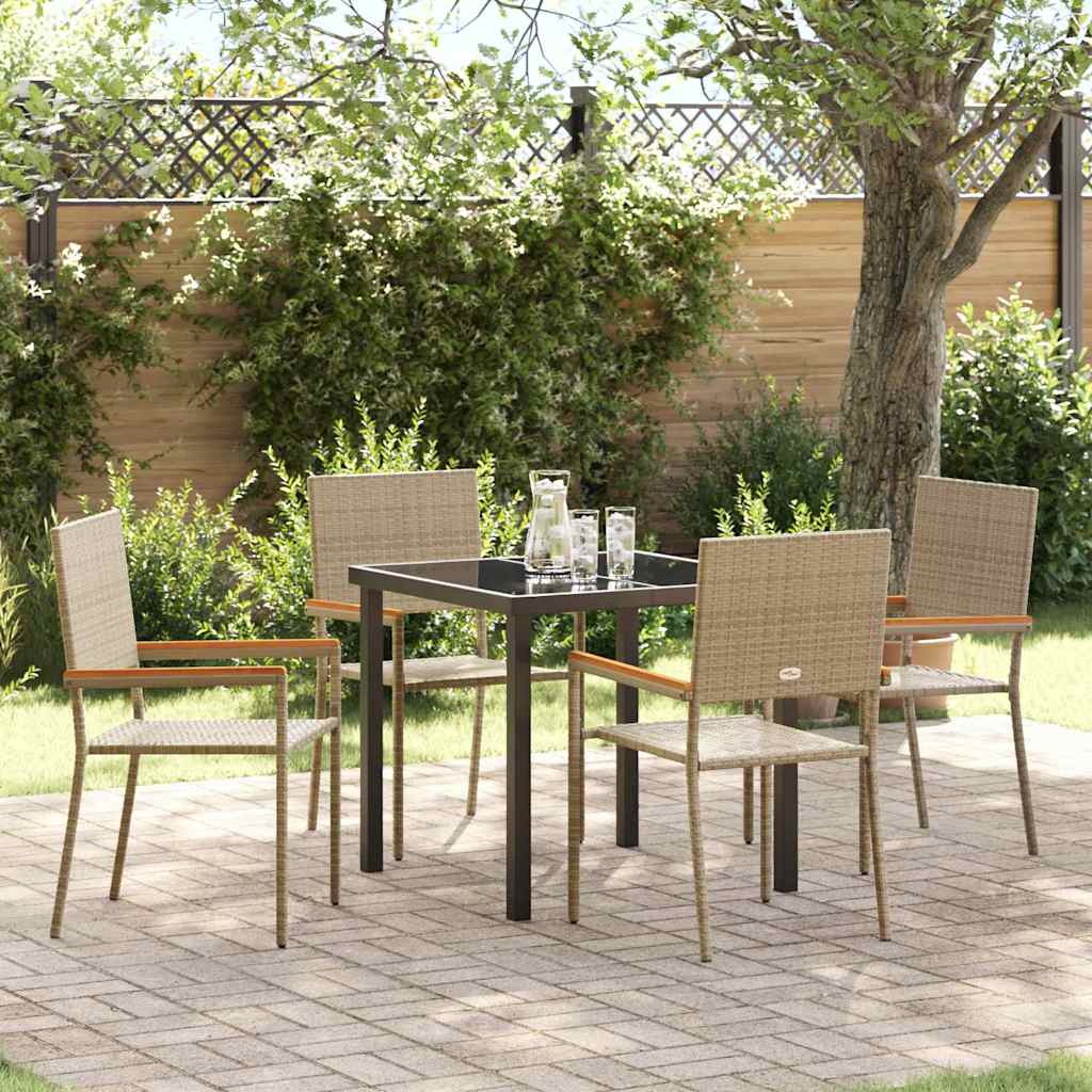 Ensemble de salle à manger pour jardin 5 pcs Beige polyrotin - XIOS