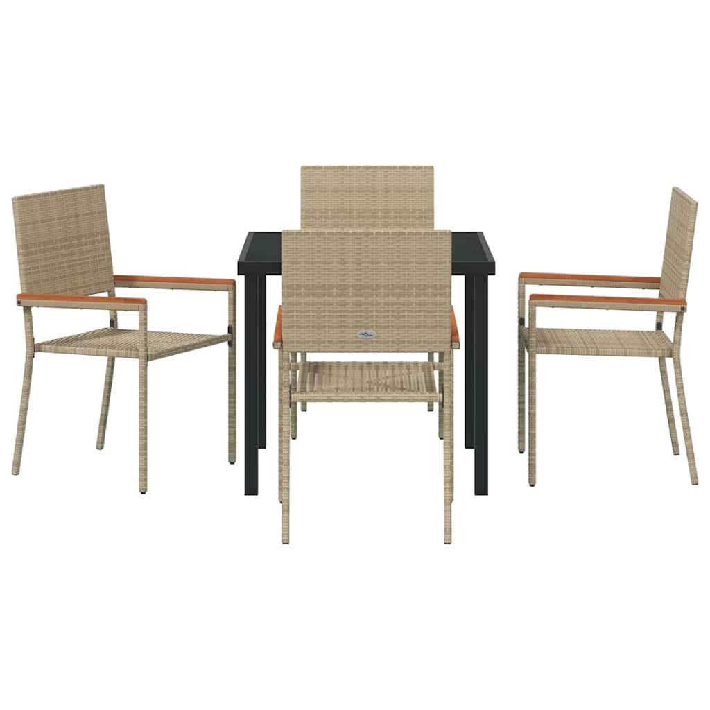 Ensemble de salle à manger pour jardin 5 pcs Beige polyrotin - XIOS