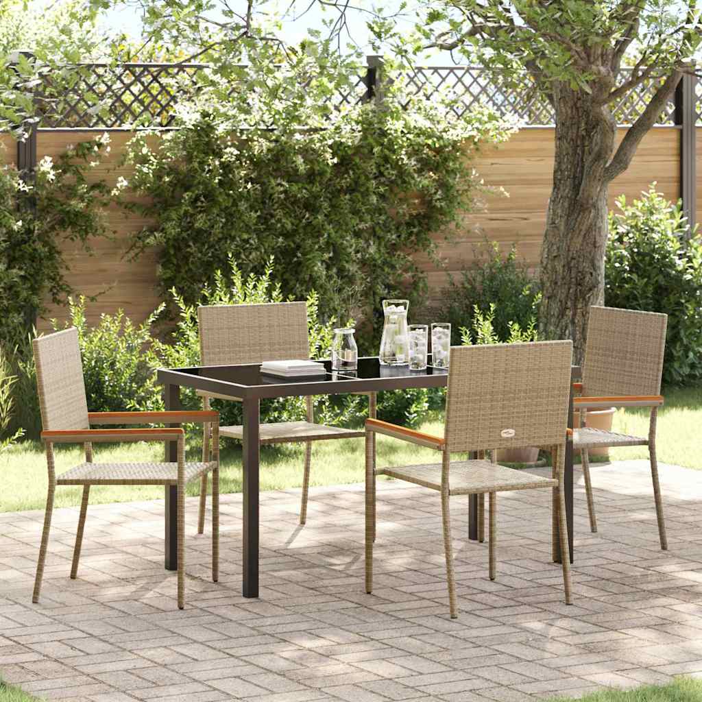 Ensemble de salle à manger pour jardin 5 pcs Beige polyrotin - XIOS